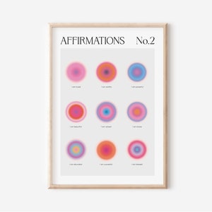 Impresión de arte de pared espiritual de afirmación, cartel de afirmaciones positivas, palabras de afirmación, soy arte de pared de afirmación, afirmaciones de amor propio