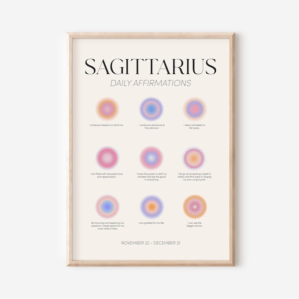 Sagittarius Wall Art Poster, Sagittarius Zodiac Gifts, Sagittarius Wall Art Zodiac Poster Print Gifts for Her, Sagittarius Poster