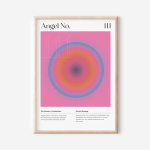 Angel Number 111 Poster, Angel Aura Poster Print, Aura Spiritual Wall Art, Gradient Wall Art, Angel Number 111 Poster, Trendy Wall Art
