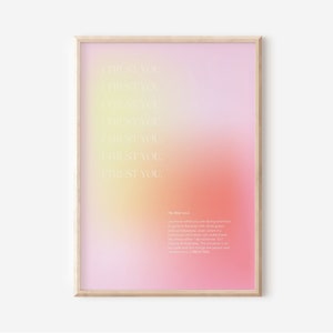 Impresión de póster degradado de afirmación de aura, arte de pared degradado, póster de afirmación, póster energético positivo, arte de pared de moda, palabras de afirmación