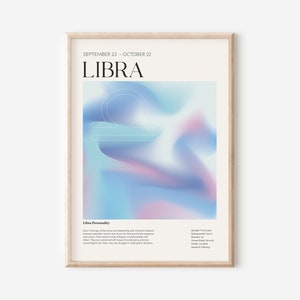 Libra Wall Art, Libra Gifts, Libra Zodiac Poster Art Print, Zodiac Wall Art, Libra Birthday Gift, Zodiac Digital Print, Zodiac Poster