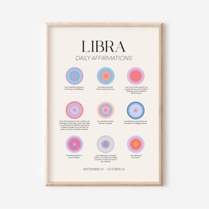 Waage Wandkunst, Waage Geschenke, Waage Sternzeichen Affirmation Print, Waage Kunstdruck Sternzeichen Poster, Sternzeichen Wandkunst, Trendy Wandkunst