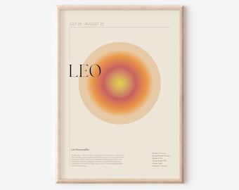 Leo Zodiac Wall Art Print Gift for Her, Leo Wall Art Poster, Leo Zodiac Gifts for Her, Leo Gifts, Leo Zodiac Art, Leo Star Sign Art Print