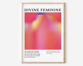 DIVINE FEMININE GRADIENT Art Print, Divine Feminine Art, Spiritual Wall Art, Female Empowerment Print, Gradient Wall Art