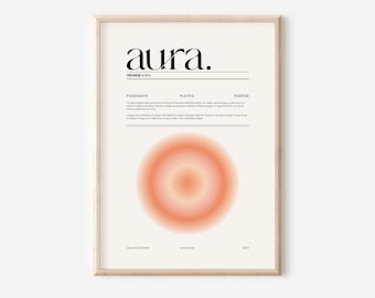 Aura Poster Print, Gradient Wall Art, Girly Wall Art, Spiritual Gradient Wall Art, Aura Art Print, Preppy Wall Art, Spiritual Art Print