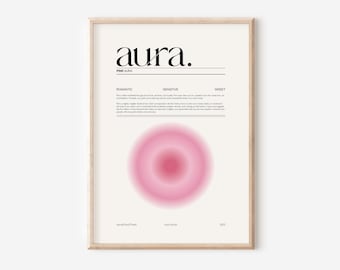 Aura Poster Print, Gradient Aura Print, Preppy Girly Wall Art, Spiritual Gradient Wall Art, Aura Art Print, Spiritual Gifts, Trendy Wall Art