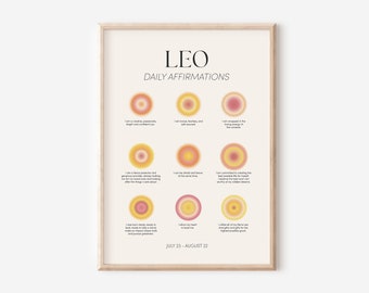 Leo Zodiac Print, Leo Zodiac Art Print, Leo Zodiac Gifts, Zodiac Wall Art Printable, Leo Zodiac Sign Art, Printable Wall Art