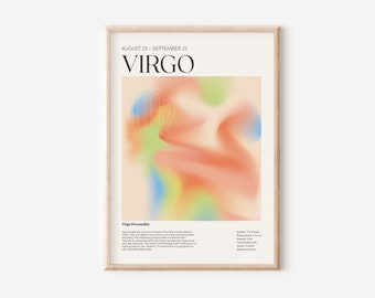 Virgo Zodiac Wall Art Printable, Virgo Art, Virgo Birthday Gift for Her, Virgo Art Print, Zodiac Poster Print, Zodiac Gift, Zodiac Wall Art