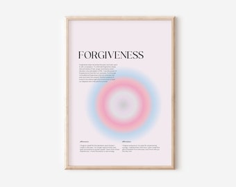 Aura-bevestiging Art Print, spiritueel decor met kleurovergang (digitale download)