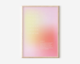Aura Affirmation Gradient Poster Print, Gradient Wall Art, Affirmation Poster, Energy Positive Poster, Trendy Wall Art, Words of Affirmation