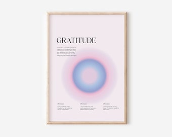 Impressão de pôster de afirmação de aura, impressão de parede espiritual, arte de parede de afirmação diária, palavras de afirmação, pôster moderno de autocuidado, arte de aura