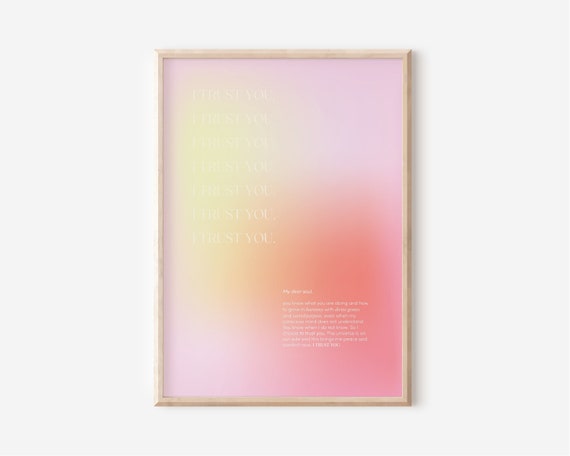 Aura Affirmation Gradient Poster Print, Gradient Wall Art, Affirmation Poster, Energy Positive Poster, Trendy Wall Art, Words of Affirmation