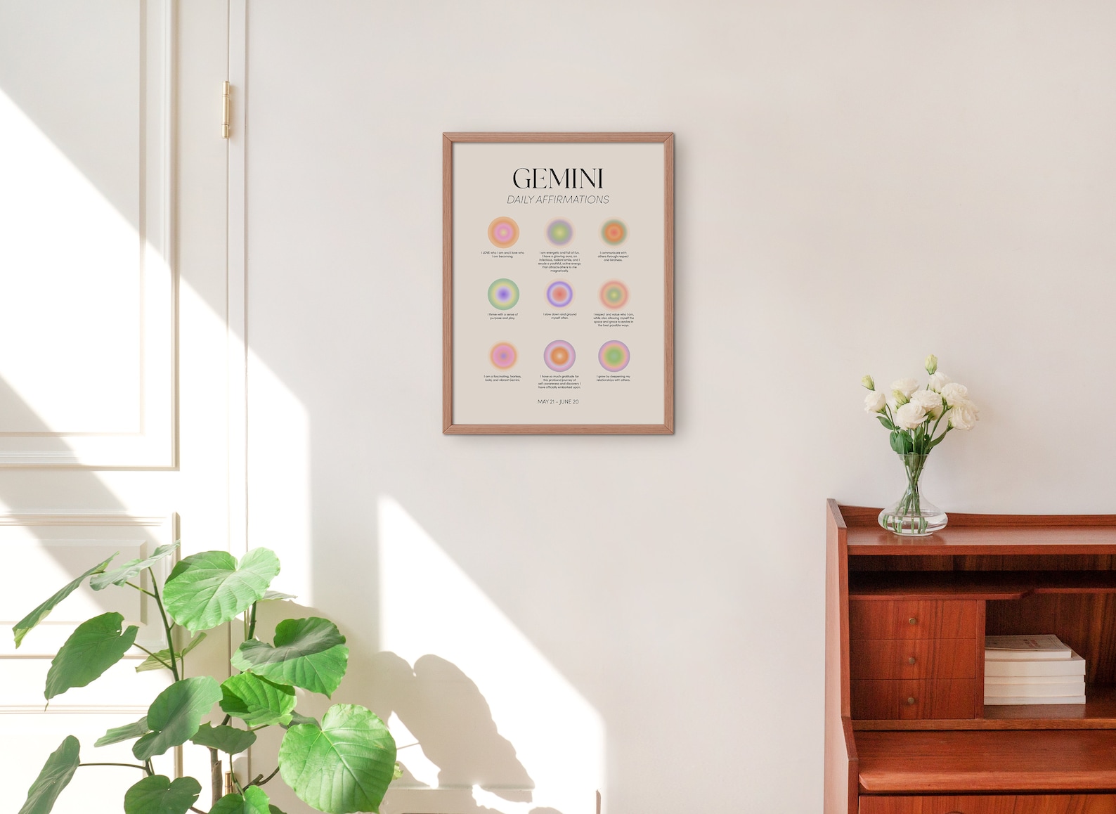 Gemini Zodiac Wall Art Print, Gemini Zodiac Art Printable Poster, Aura ...
