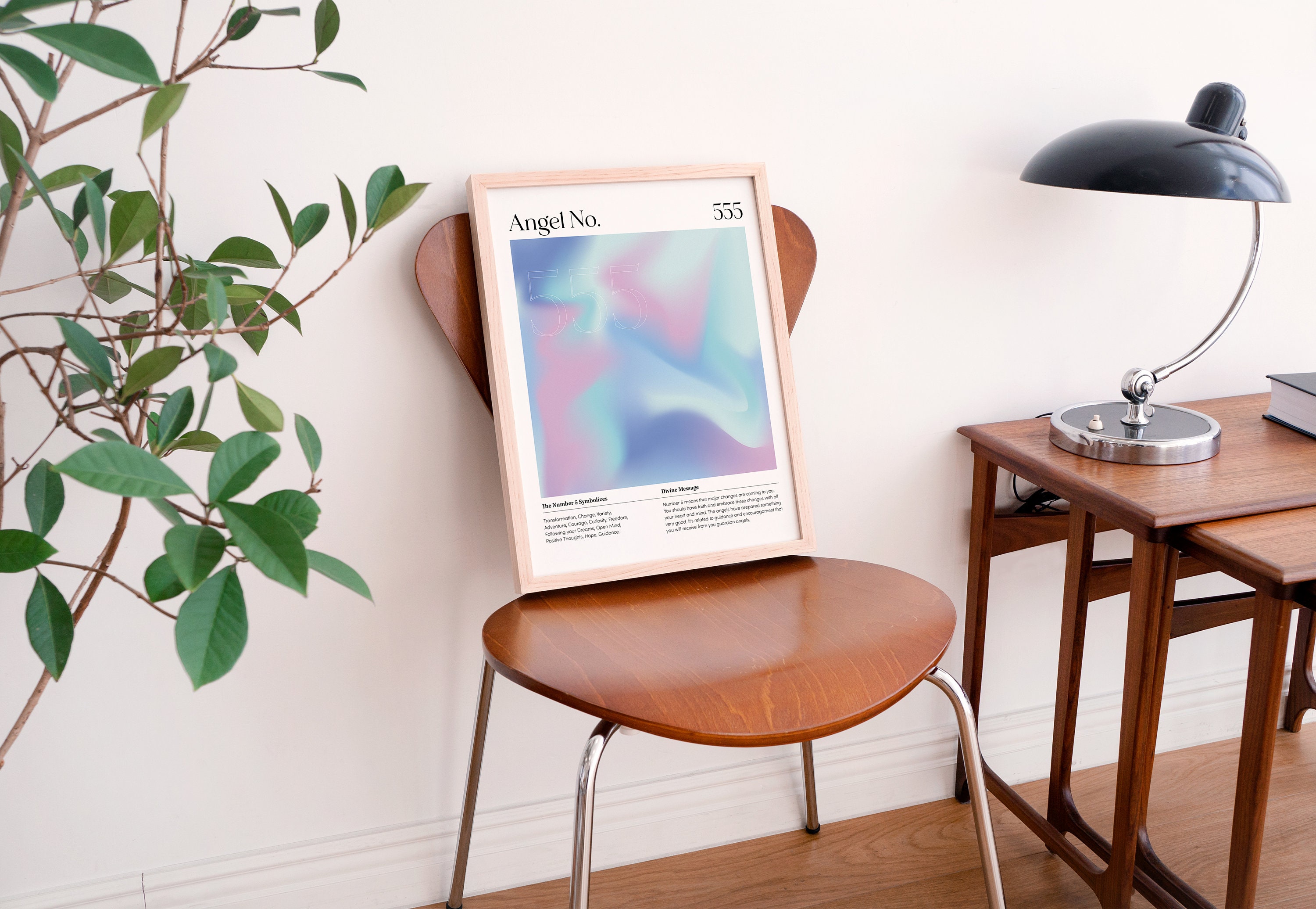 ANGEL NUMBER 555 Poster, Spiritual Wall Art, Aura Poster Wall Art