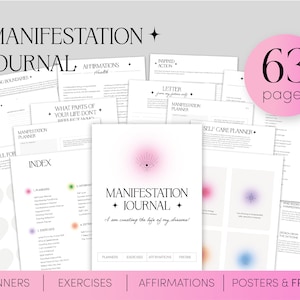 MANIFESTATION JOURNAL PRINTABLE, Affirmation Journal, Law of Attraction Planner, Self Care Journal, Gratitude Journal Printable