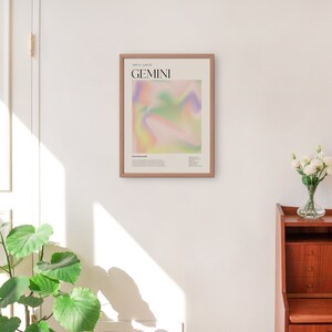 GEMINI Zodiac Wall Art Print, Gemini Zodiac Art Printable Poster, Aura ...
