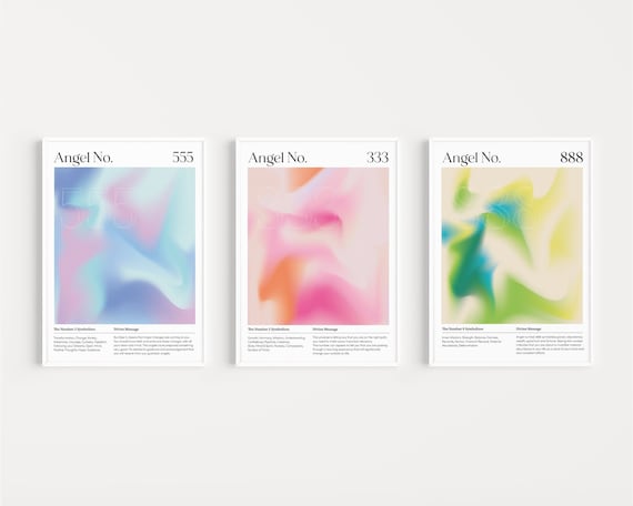 Angel number Good vibes wallpaper Aura colors Aesthetic Poster