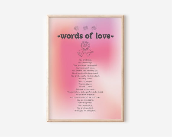 Retro Affirmation Wall Art, Affirmation Poster, Funky Groovy Wall Art, 70s Gradient Wall Art, Self Love Wall Art, Bedroom Wall Decor