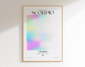Scorpio Gifts, Scorpio Poster Print, Scorpio Wall Art, Scorpio Birthday, Scorpio Zodiac Decor, Custom Zodiac Print, Personalized Zodiac
