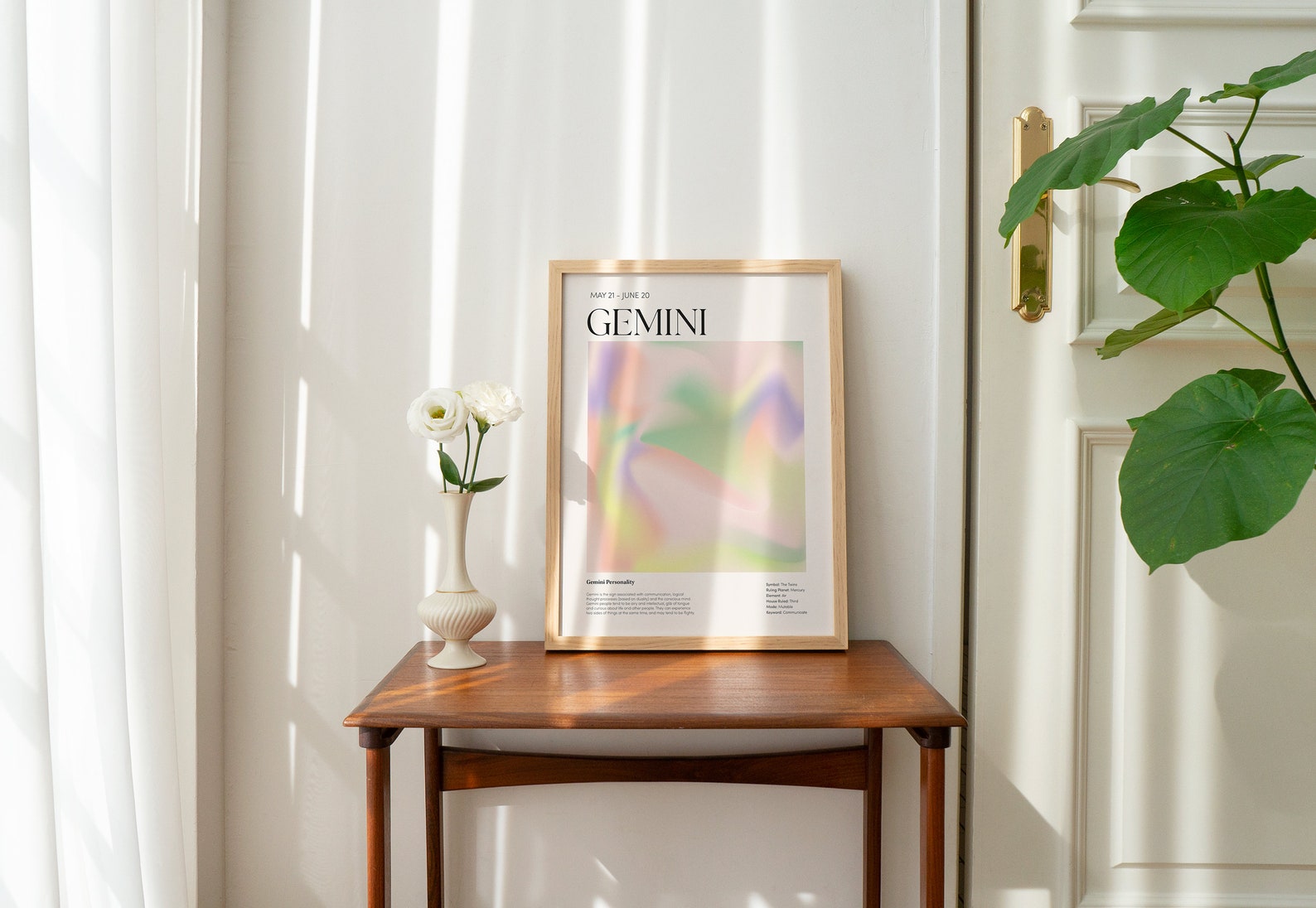 GEMINI Zodiac Wall Art Print, Gemini Zodiac Art Printable Poster, Aura ...