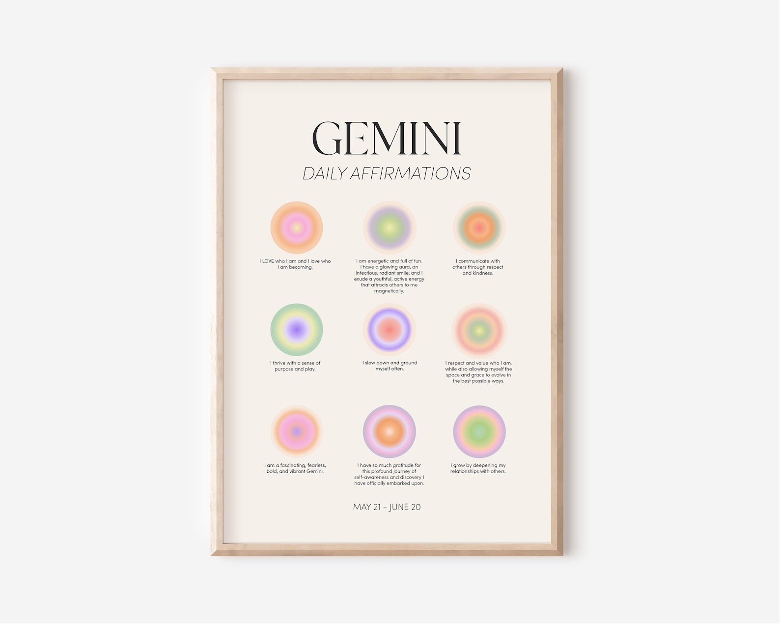 Gemini Zodiac Wall Art Print, Gemini Zodiac Art Printable Poster, Aura ...