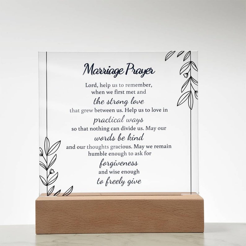 Marriage Prayer, Religious Wedding Gift, Wedding Gift for Couples