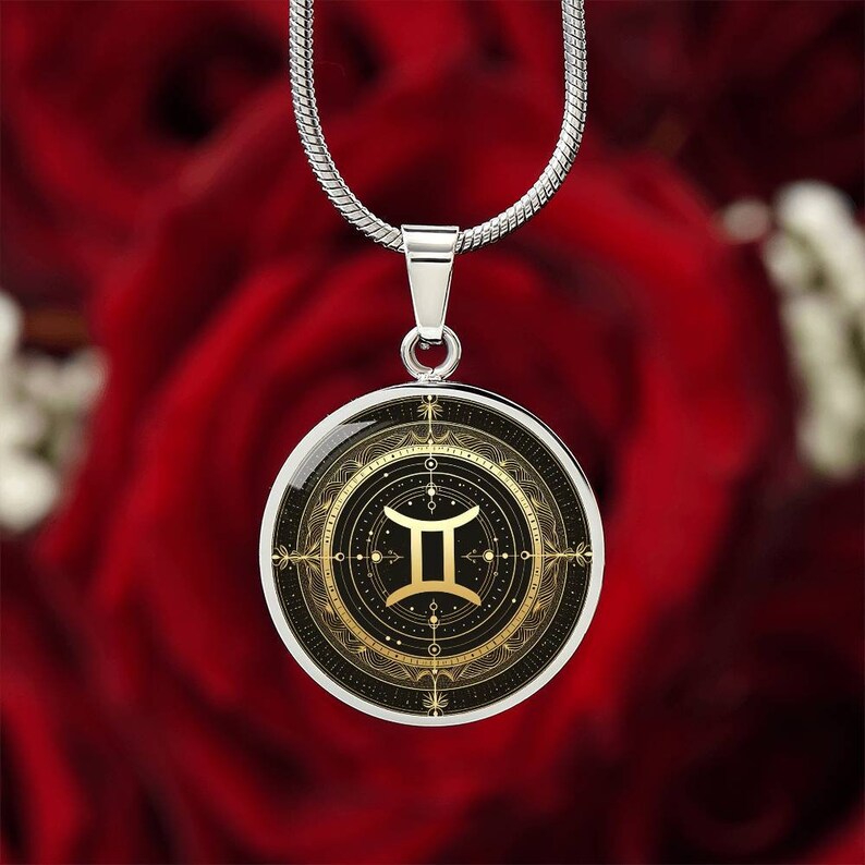 Gemini Necklace With Engraving, Gemini Gifts, Gemini Pendant, Gemini