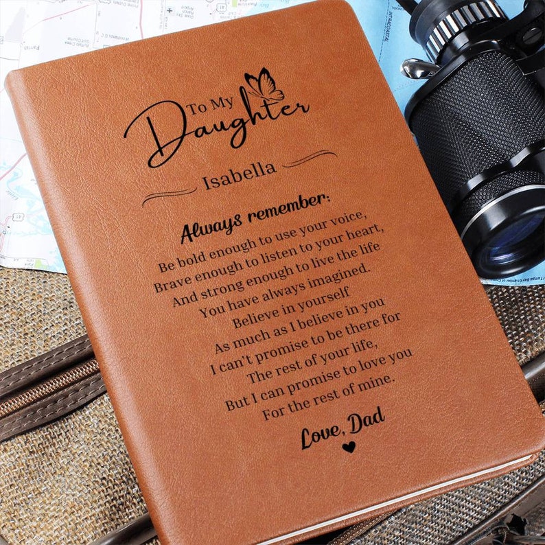 Custom Daughter Leather Journal Daughter Gift From Dad Etsy