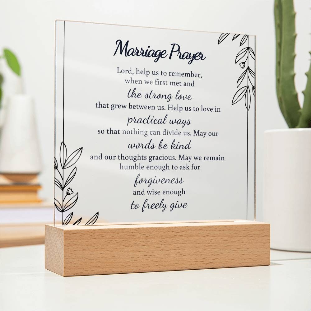 Marriage Prayer, Religious Wedding Gift, Wedding Gift for Couples