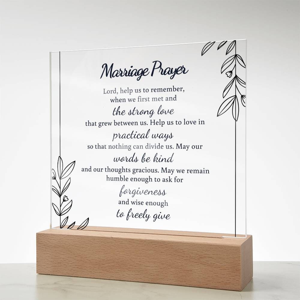 Marriage Prayer, Religious Wedding Gift, Wedding Gift for Couples