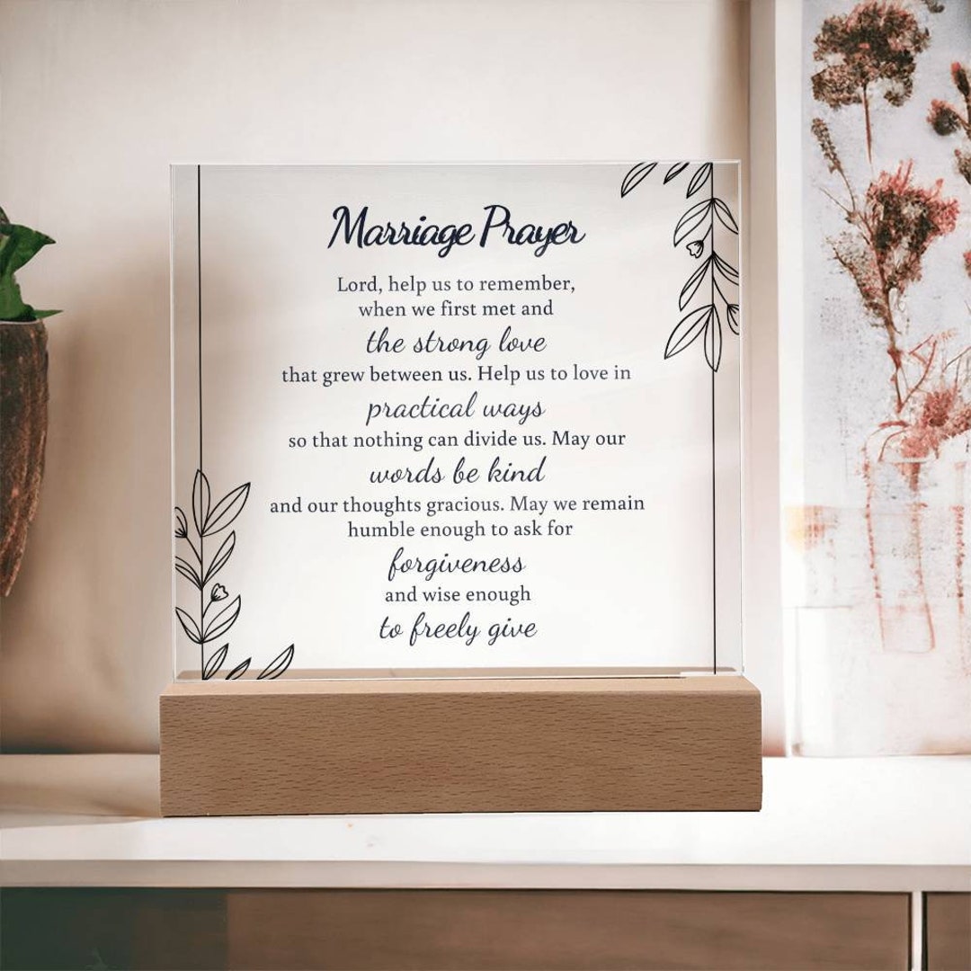 Marriage Prayer, Religious Wedding Gift, Wedding Gift for Couples