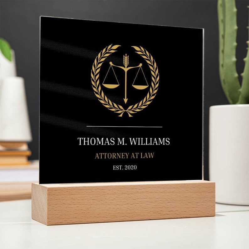 Lawyer Sign for Office, Attorney at Law Gift, New Lawyer Gift, Lawyer