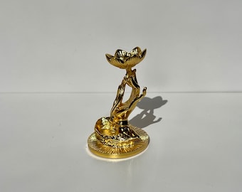 Lotus Flower hand Crystal Sphere Display Stand Holder