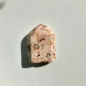 Flat Block Tower Pink Druzy Lace Agate Crystal