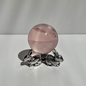 Silver Rabbits Crystal Sphere Display Stand Holder