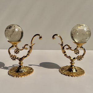 Gold Elegant sphere stand decor matching twin pair