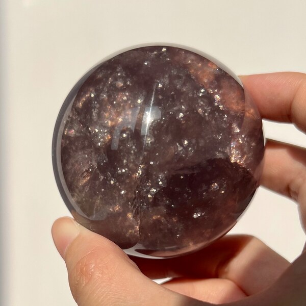 Aurora Starry Sky Purple Mica Fluorite Crystal Sphere Mica Flash