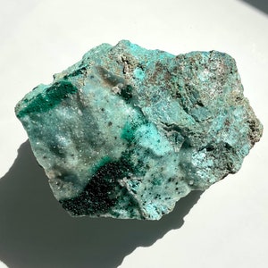 Glittering Raw Druzy Chrysocolla with Malachite Blue Green Rock
