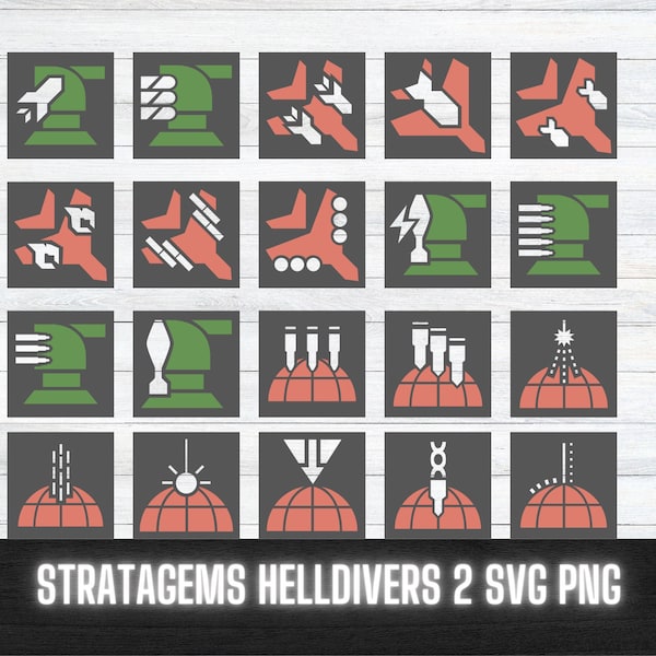 20 Stratagems Helldiver 2 SVG PNG