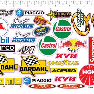 FREE SHIPPING 100 Racing Decals Stickers Drag Race Nascar High Quality ...