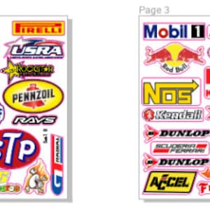 FREE SHIPPING 100 Racing Decals Stickers Drag Race Nascar High Quality ...