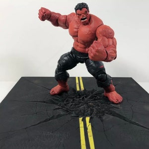 1:12 Scale Smashed Pavement Ruin Diorama Base Detolf Action Figure Photography