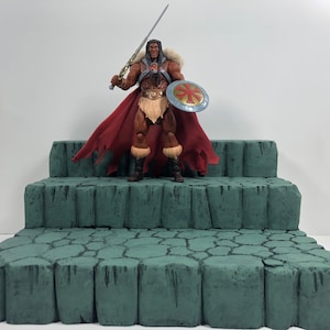 MOTU Schloss Grayskull Riser Diorama Base Detolf Actionfigur Fotografie