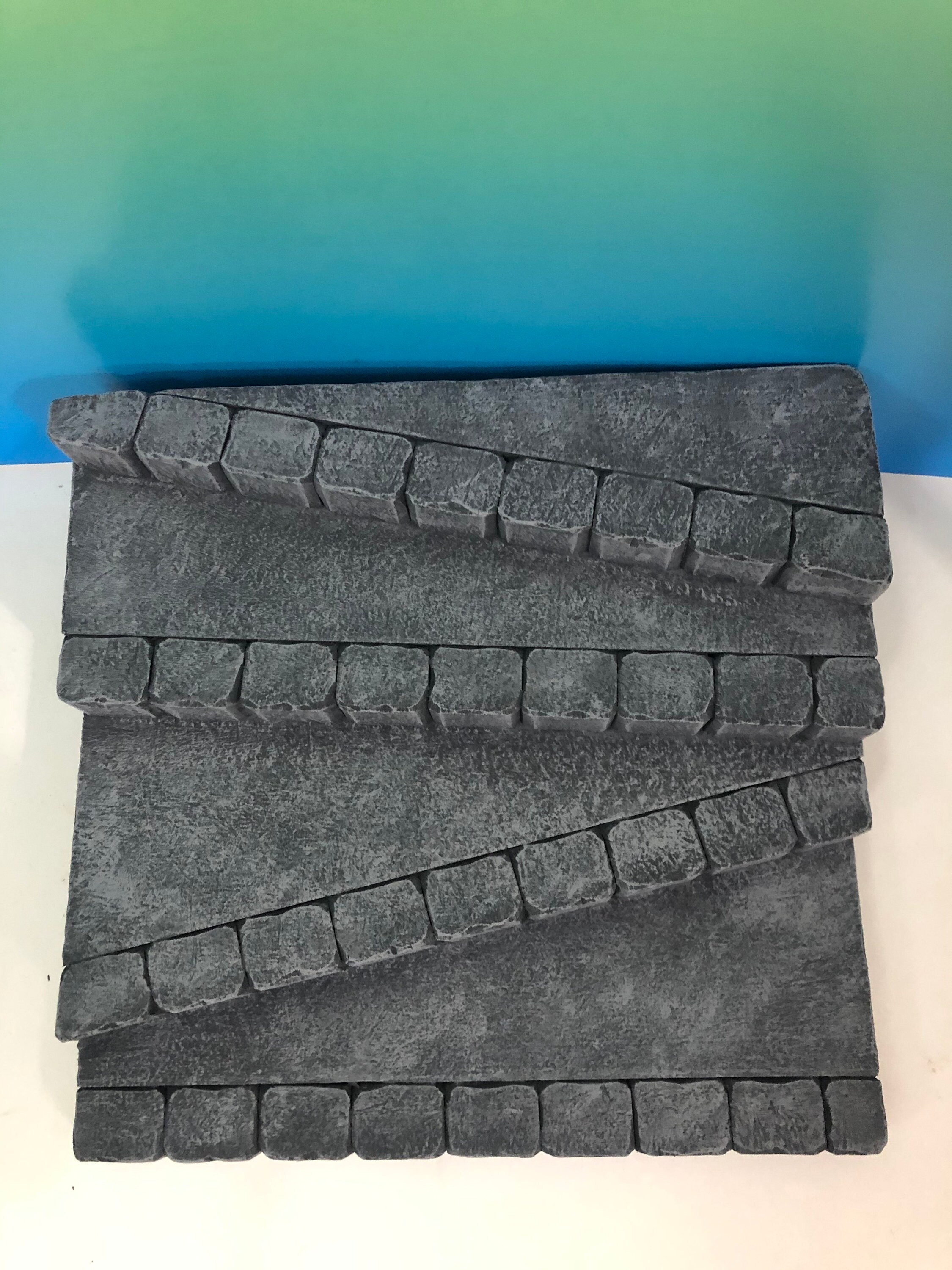 1:12 Scale Angled Gray Stone Steps Riser Diorama Base Detolf Action ...