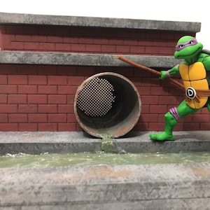 1:12 Scale Sewer Riser Diorama Base Detolf Action Figure Photography TMNT