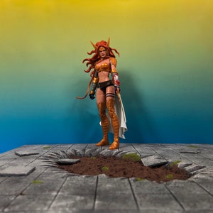 1:12 Scale Smashed Tile Ruin Diorama Base Detolf Action Figure Photography