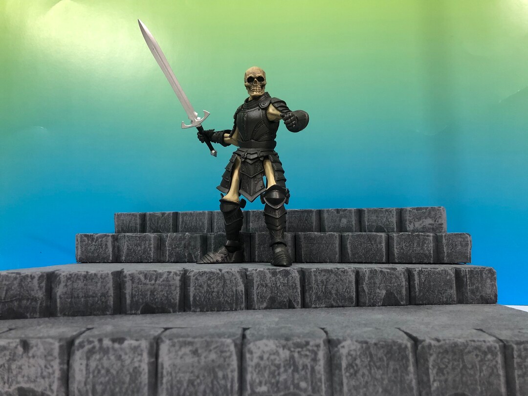1:12 Scale Angled Gray Stone Steps Riser Diorama Base Detolf Action ...