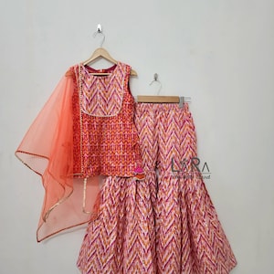 Multi colored sharara set for little girls,sharara kurti set, girls indian ethnic wear