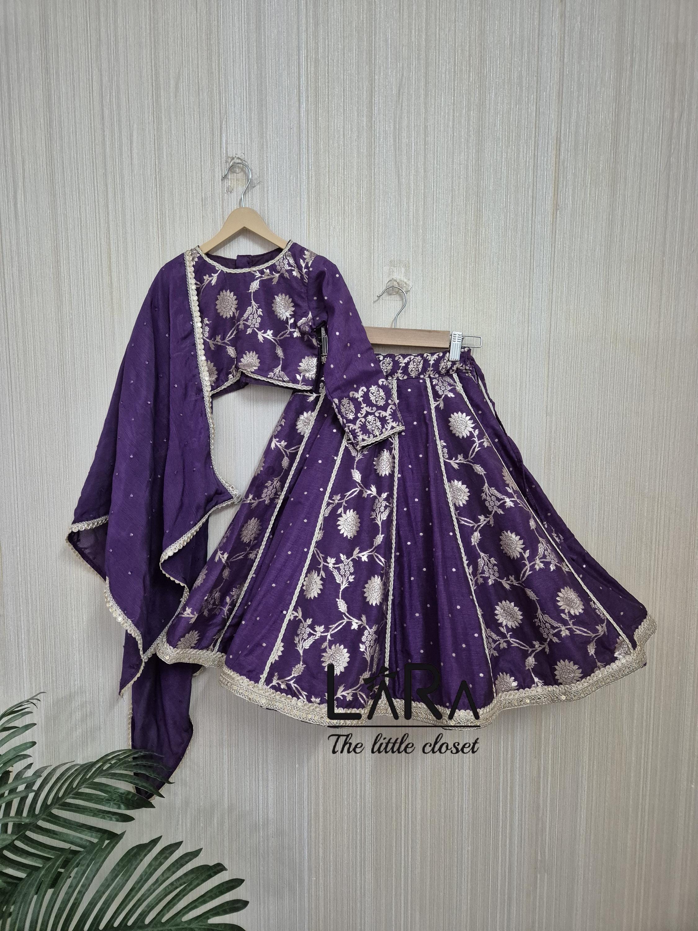 Girls Purple Kalidar Lehenga Choli Indian Ethnic Wear Kids Girls Lehanga Ghagra Choli for Girls baby ehanga blouse