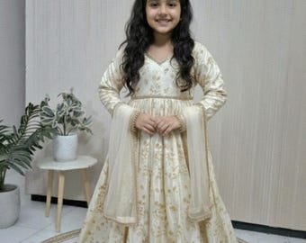 classy Beige Anarkali Suit, Indian Wedding Outfit